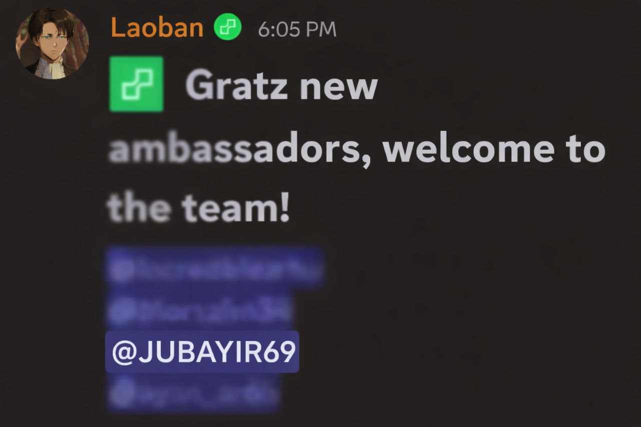 dTelecom welcome message tagging @JUBAYIR69 as a new ambassador